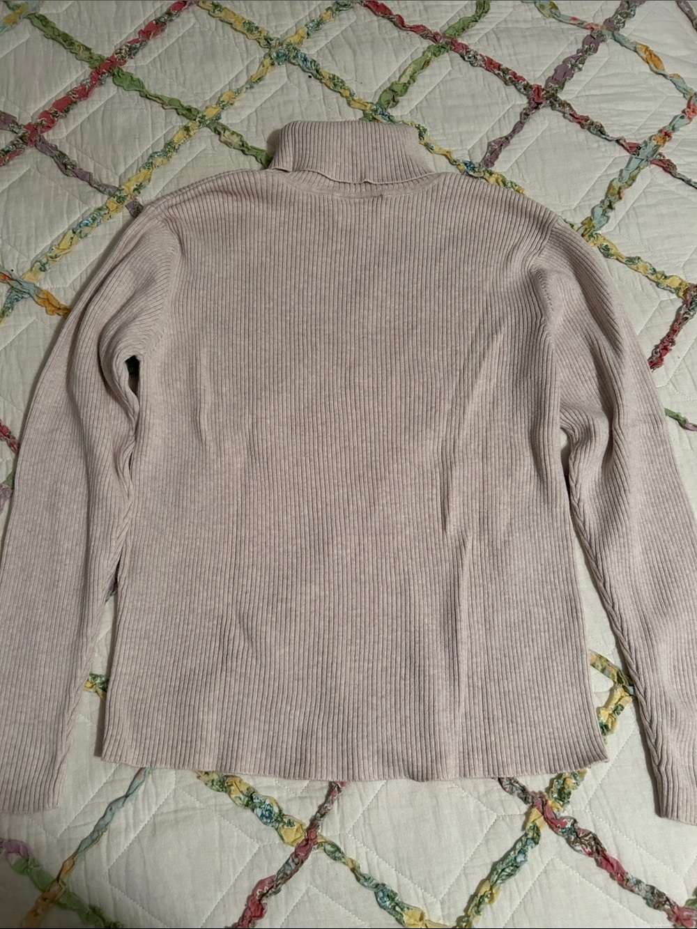 Talbots Cream Ribbed Turtleneck Sweater - Picture 4 of 4